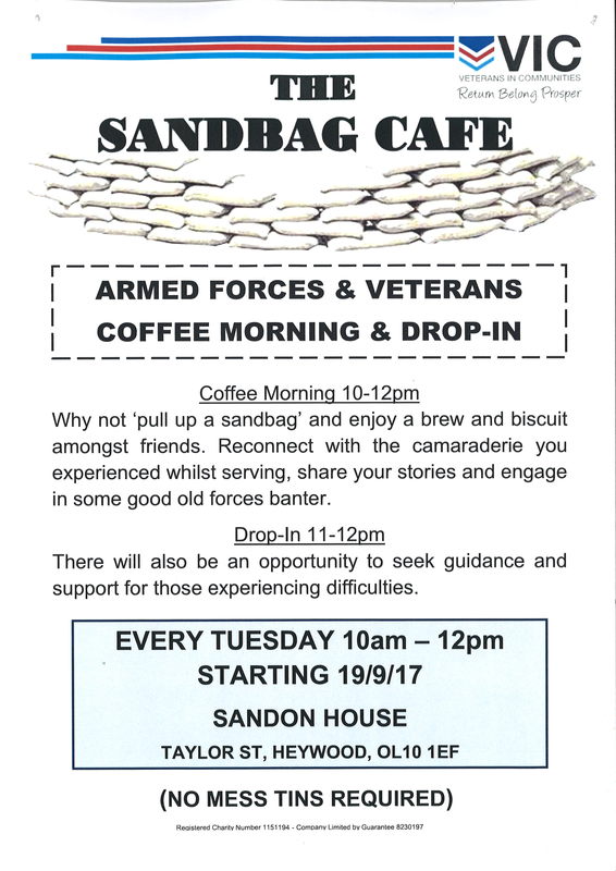 Sandbag Cafe in Heywood where veterans meet each week for a brew and chat